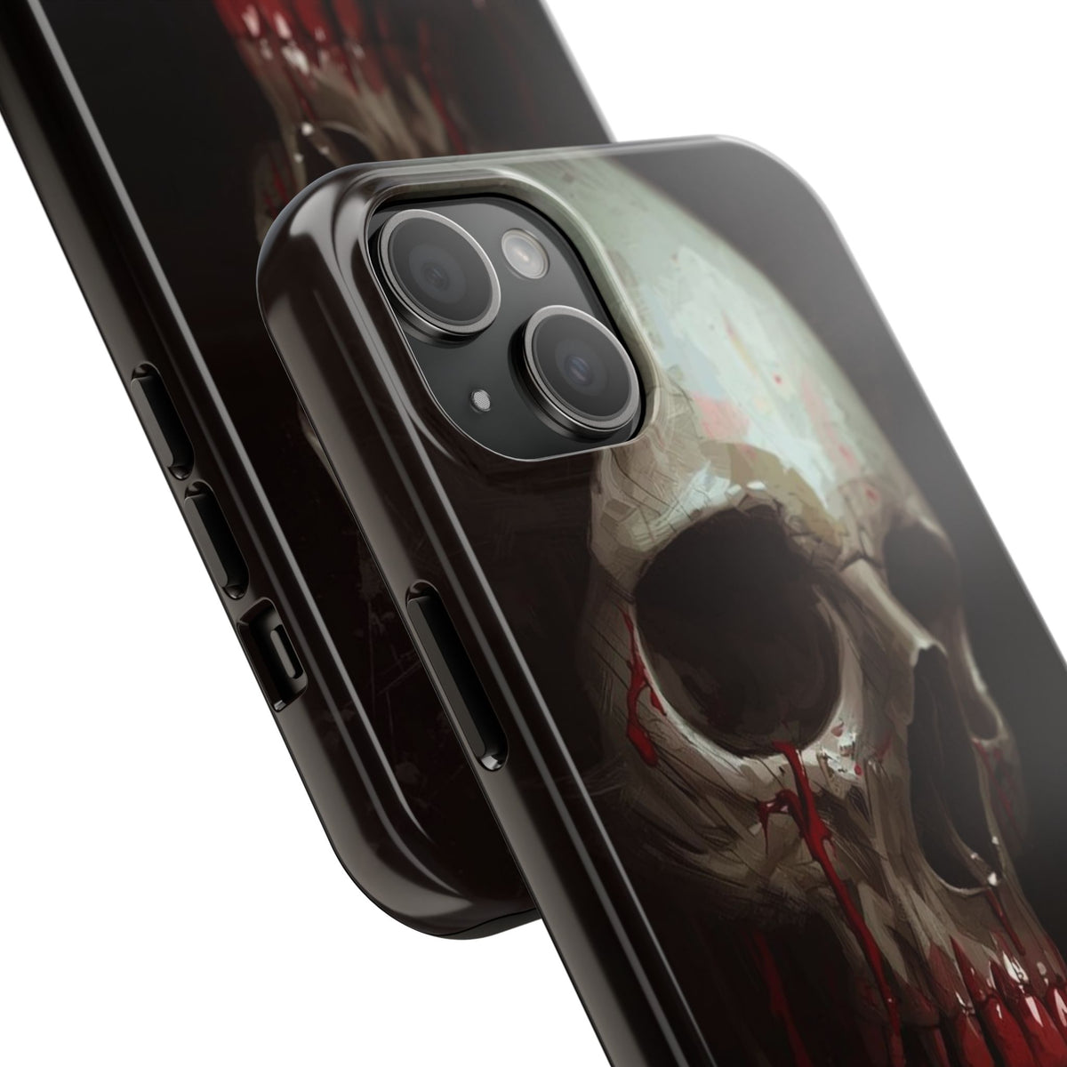 Skull Phone Case — 'Let Blood and Velvet Reign' Gothic Tough Protective Cover