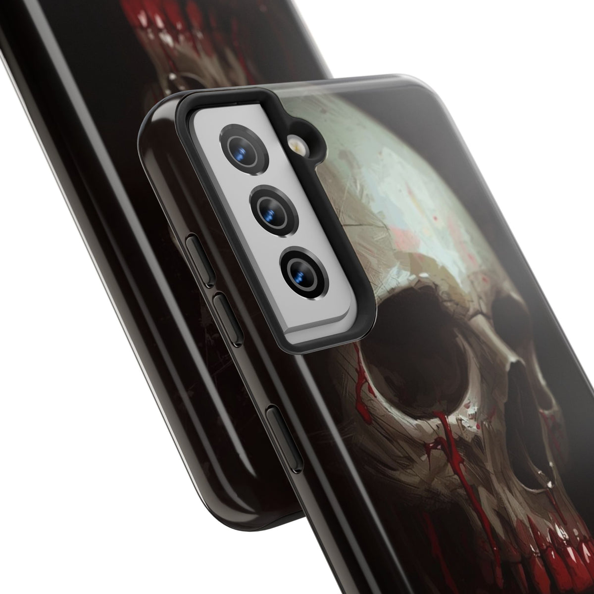 Skull Phone Case — 'Let Blood and Velvet Reign' Gothic Tough Protective Cover