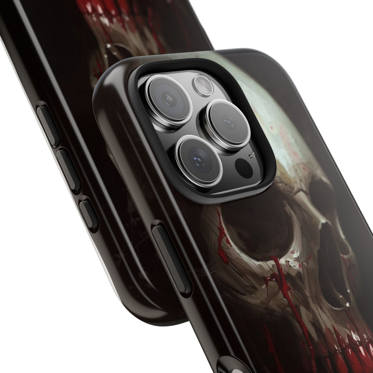 Skull Phone Case — 'Let Blood and Velvet Reign' Gothic Tough Protective Cover