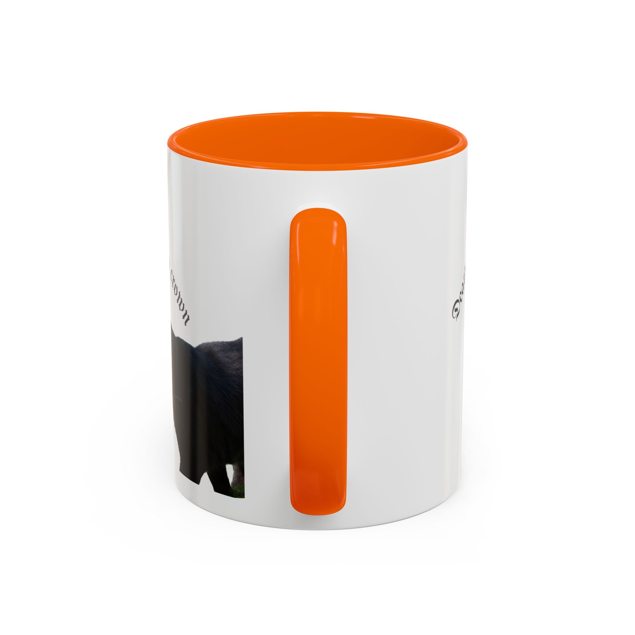 Black Cat 'Death Wears My Crown' Accent Coffee Mug — Gothic Cat Lover Gift