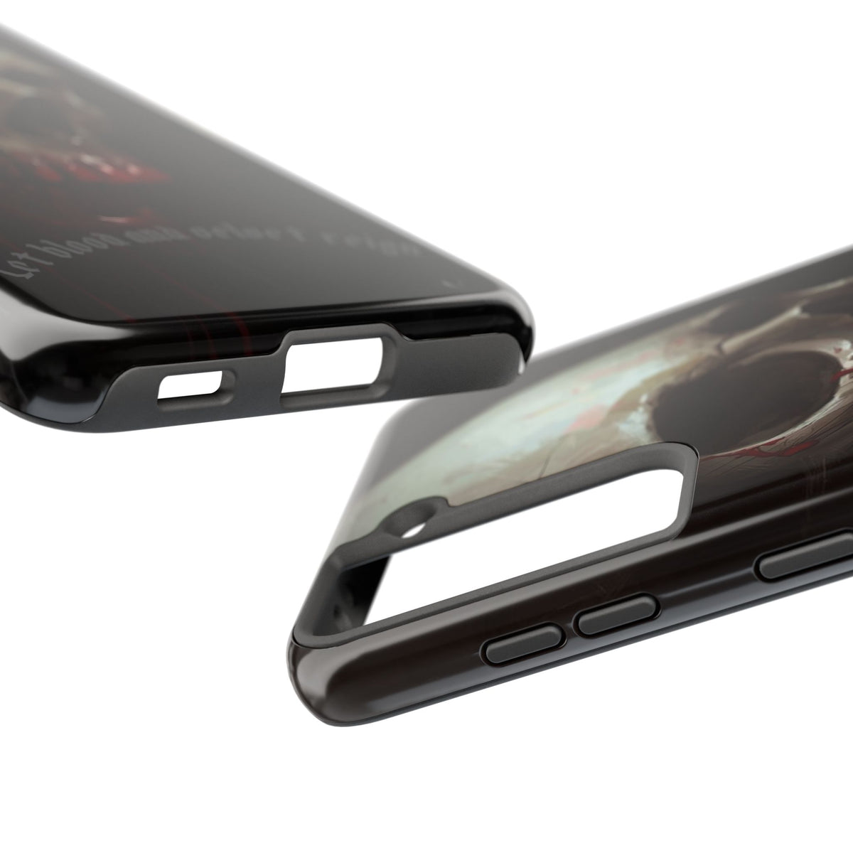 Skull Phone Case — 'Let Blood and Velvet Reign' Gothic Tough Protective Cover