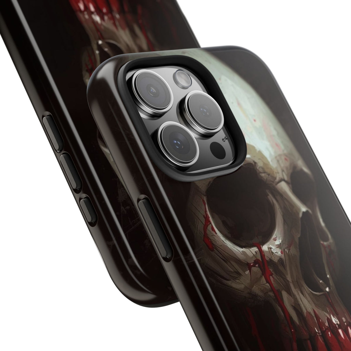 Skull Phone Case — 'Let Blood and Velvet Reign' Gothic Tough Protective Cover