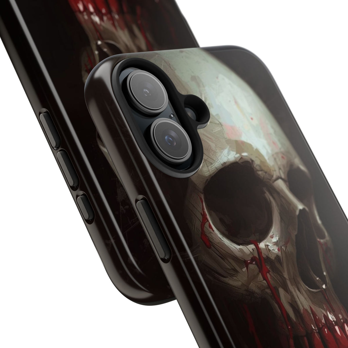 Skull Phone Case — 'Let Blood and Velvet Reign' Gothic Tough Protective Cover