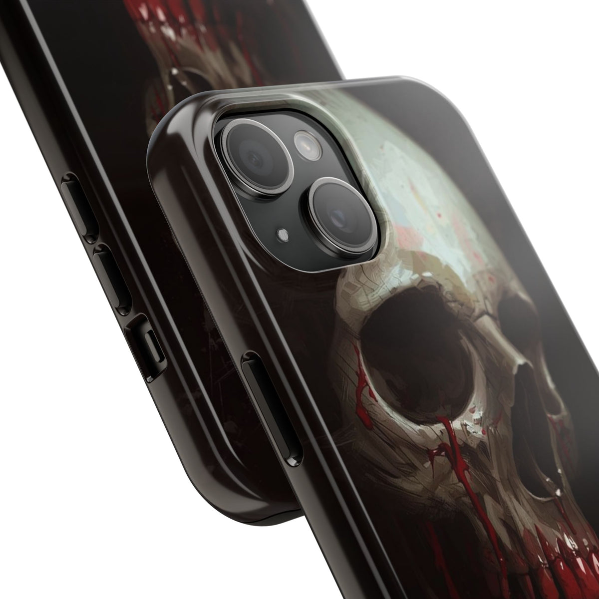 Skull Phone Case — 'Let Blood and Velvet Reign' Gothic Tough Protective Cover