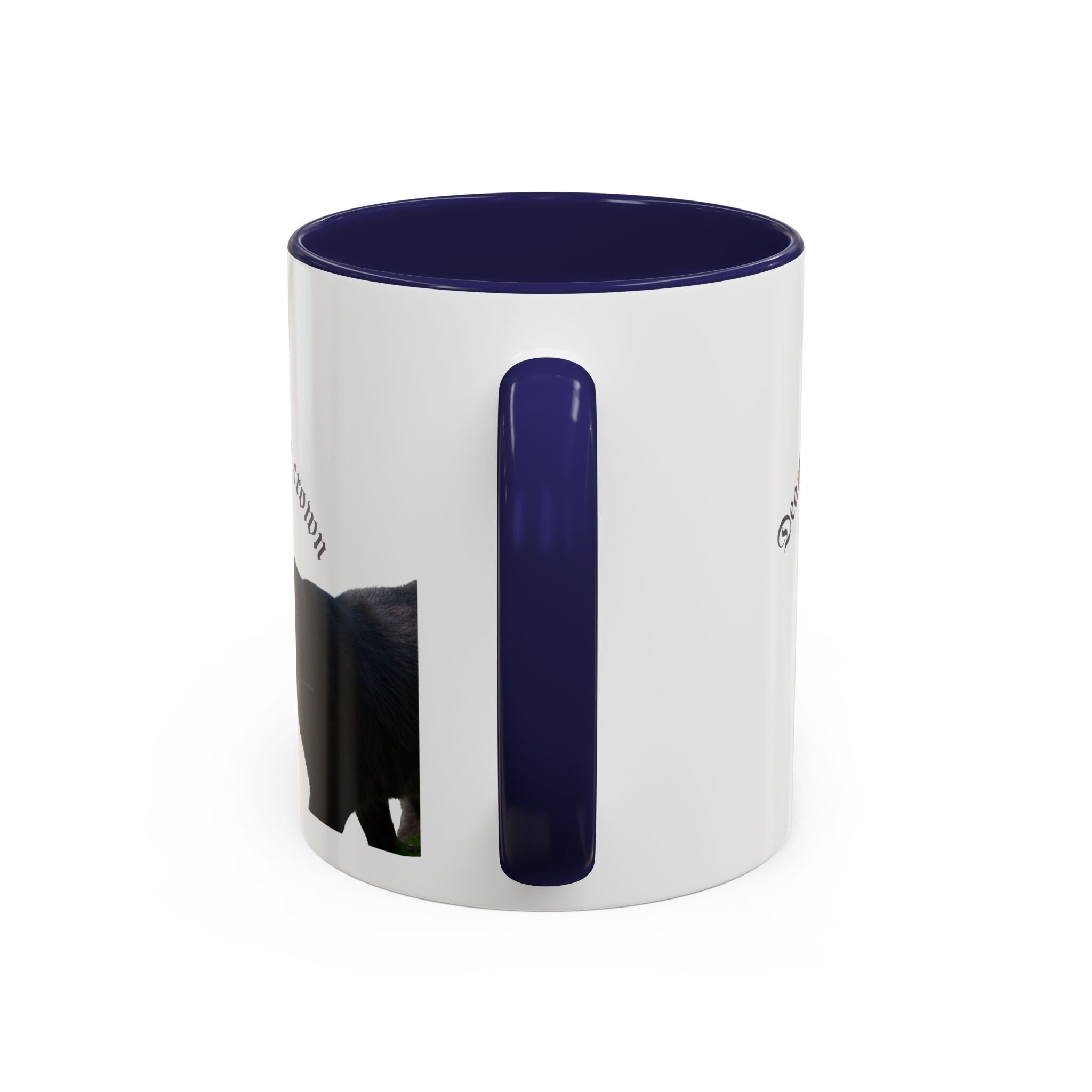 Black Cat 'Death Wears My Crown' Accent Coffee Mug — Gothic Cat Lover Gift