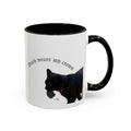 Black Cat 'Death Wears My Crown' Accent Coffee Mug — Gothic Cat Lover Gift