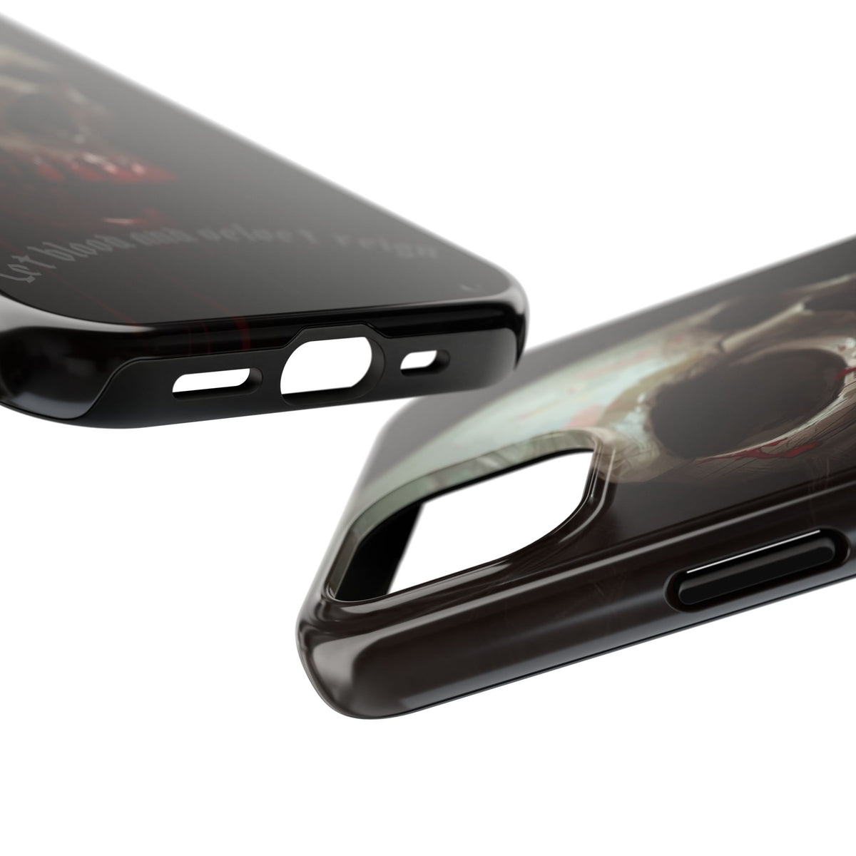 Skull Phone Case — 'Let Blood and Velvet Reign' Gothic Tough Protective Cover