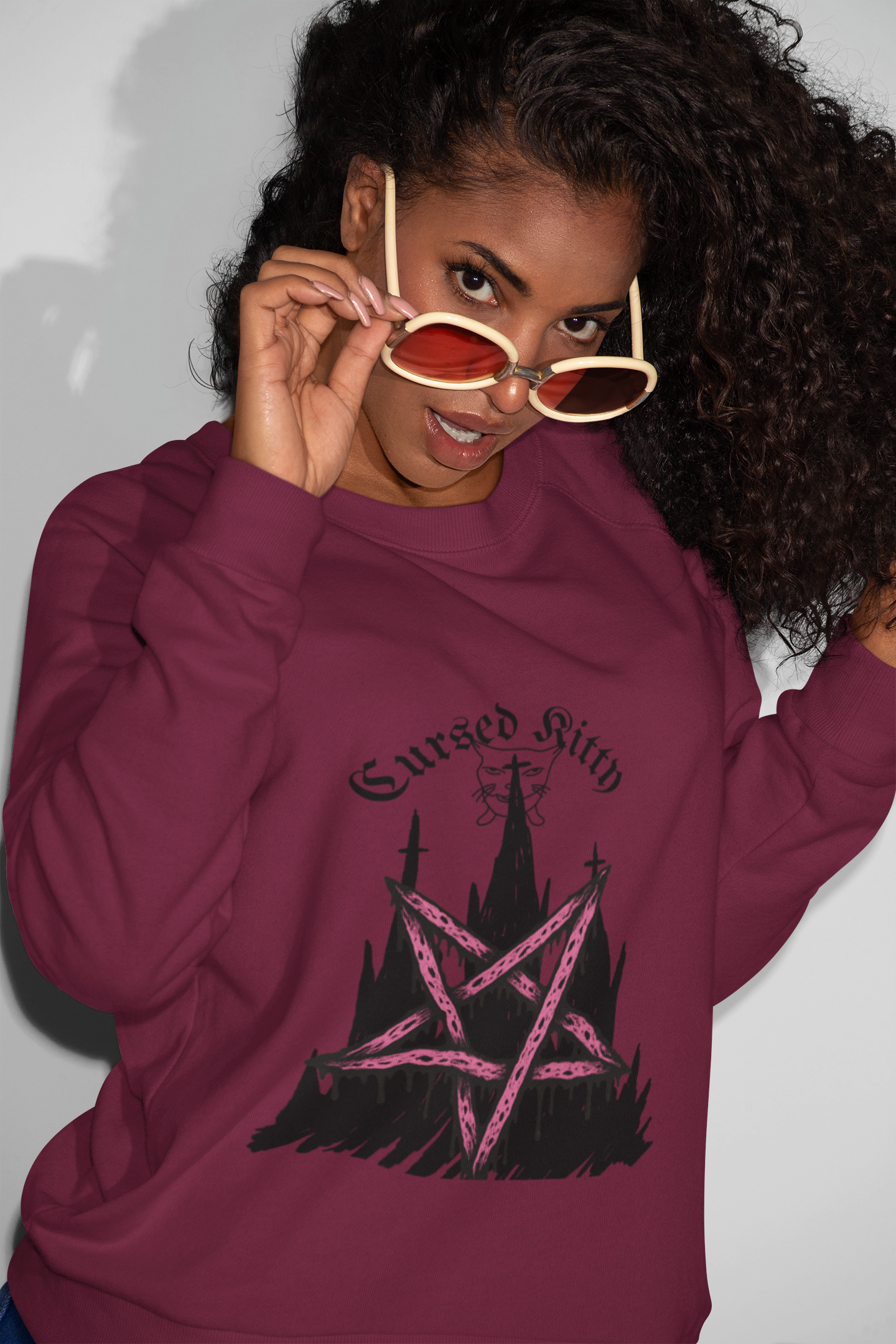 Cursed Kitty Pentagram Sweatshirt | Crewneck