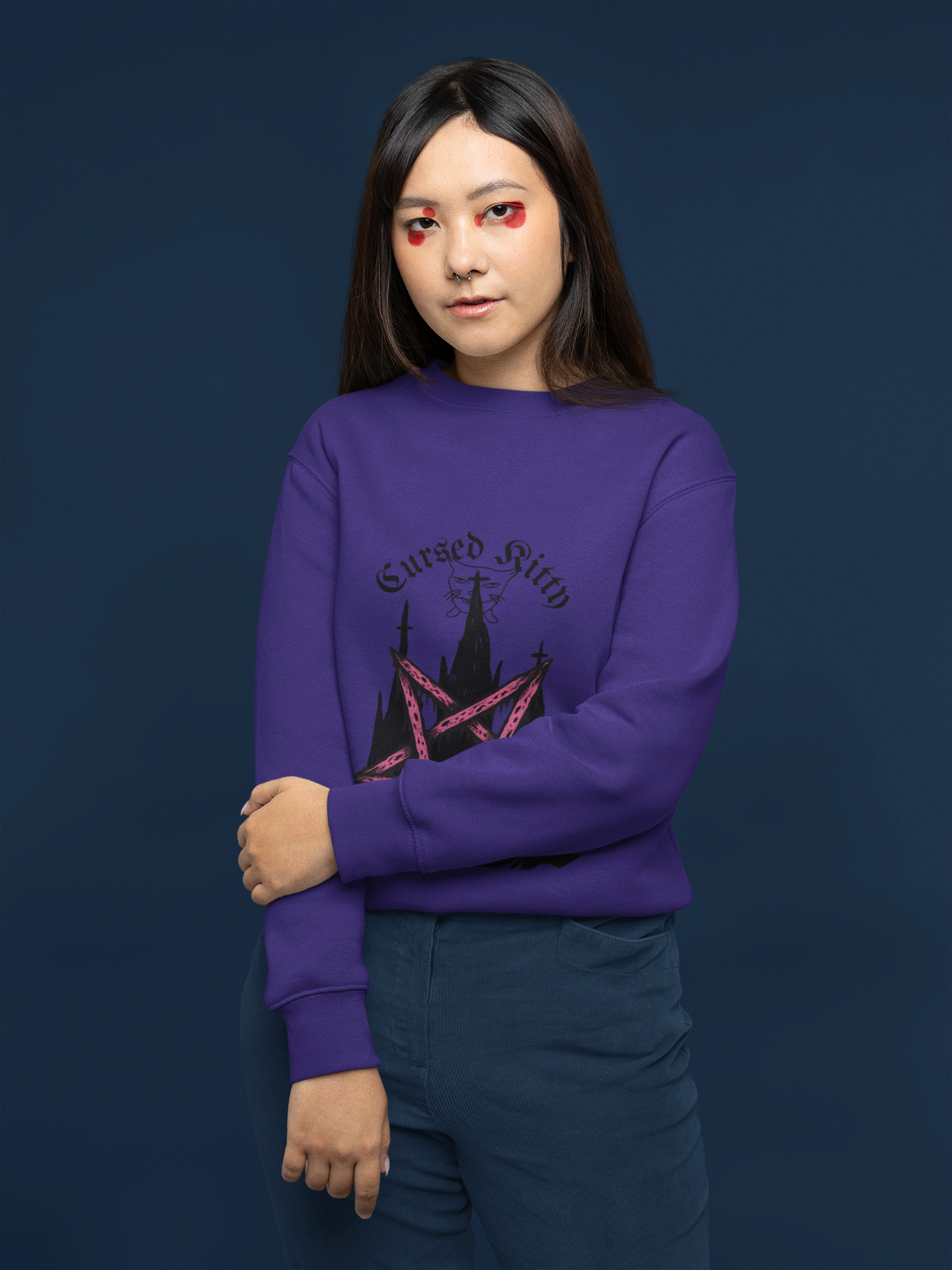 Cursed Kitty Pentagram Sweatshirt | Crewneck
