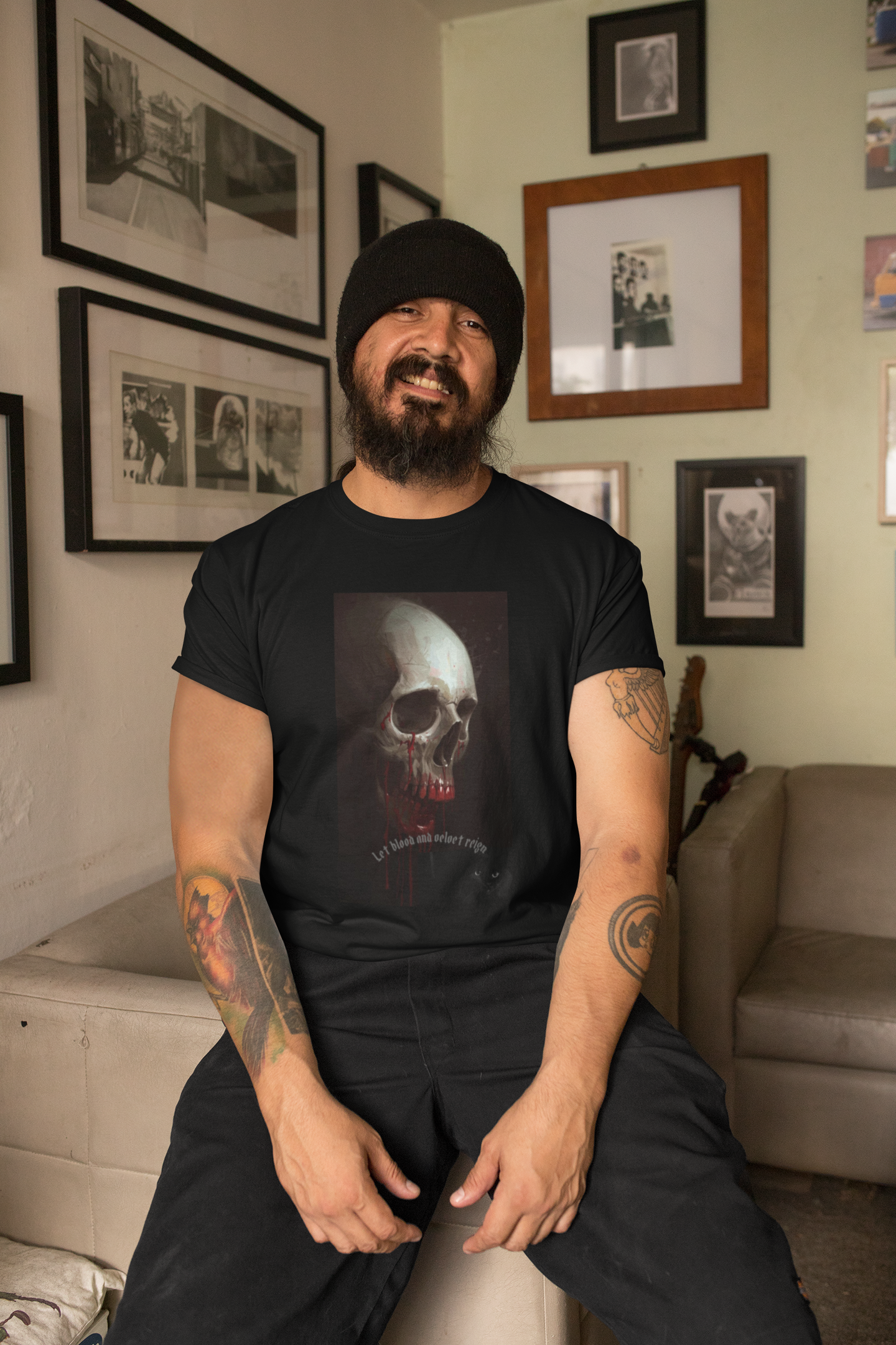 Goth Blood Skull T-Shirt — 'Punx City Gothic' Graphic Tee