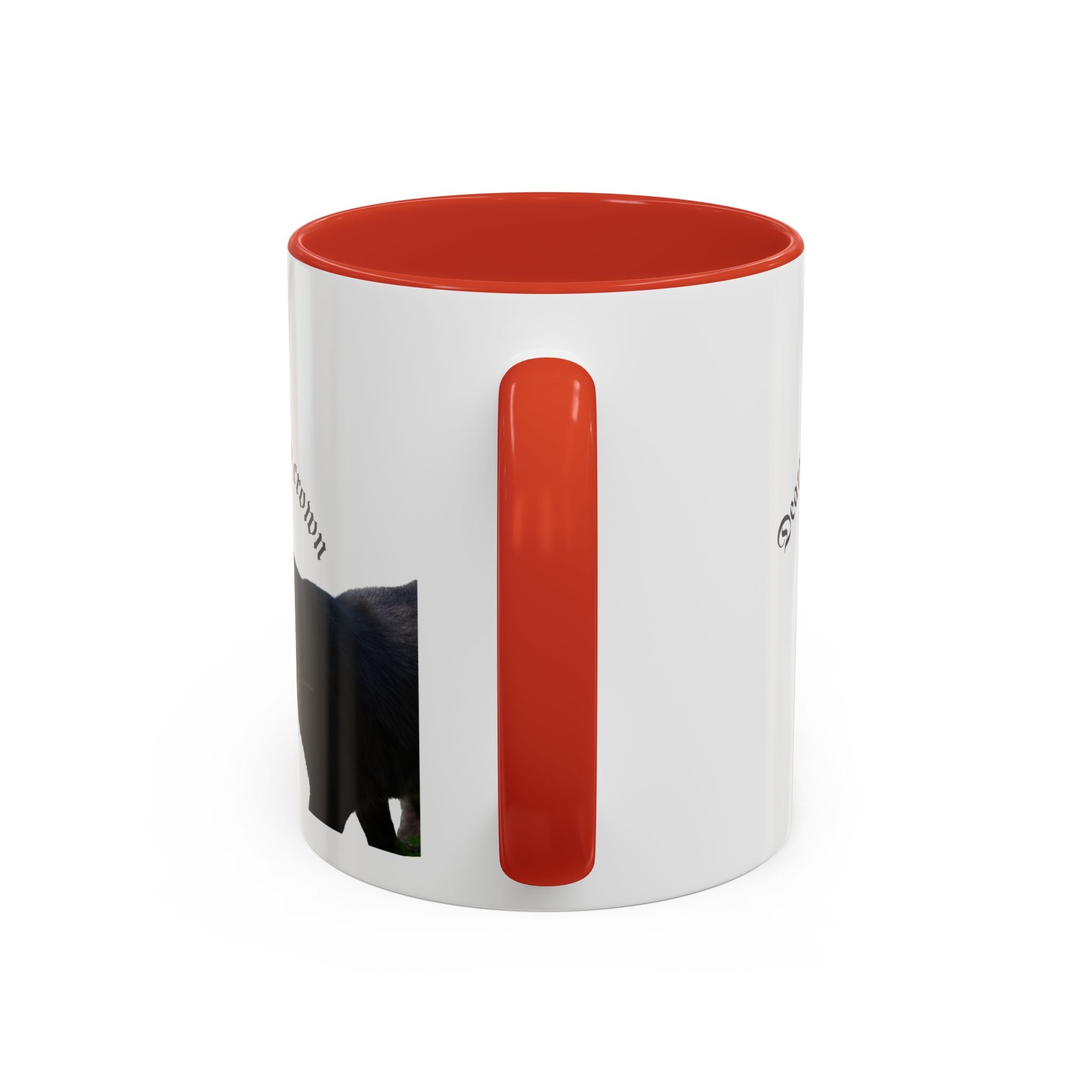 Black Cat 'Death Wears My Crown' Accent Coffee Mug — Gothic Cat Lover Gift