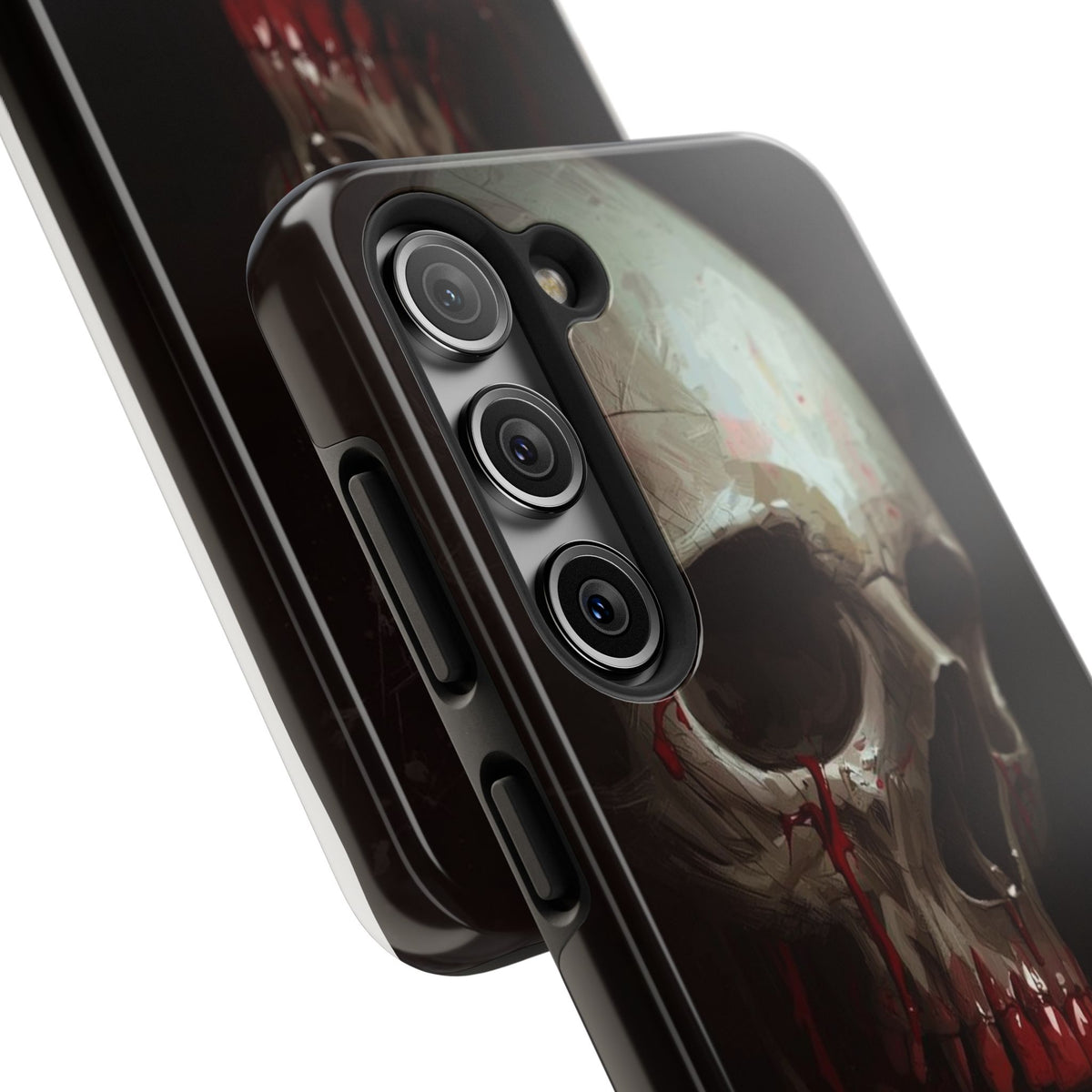Skull Phone Case — 'Let Blood and Velvet Reign' Gothic Tough Protective Cover