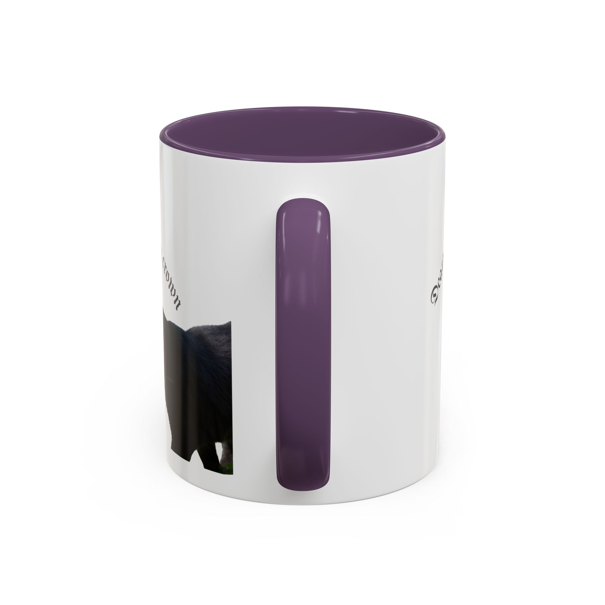 Black Cat 'Death Wears My Crown' Accent Coffee Mug — Gothic Cat Lover Gift