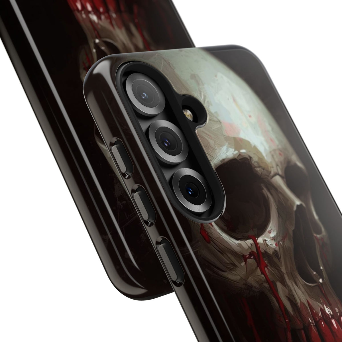 Skull Phone Case — 'Let Blood and Velvet Reign' Gothic Tough Protective Cover