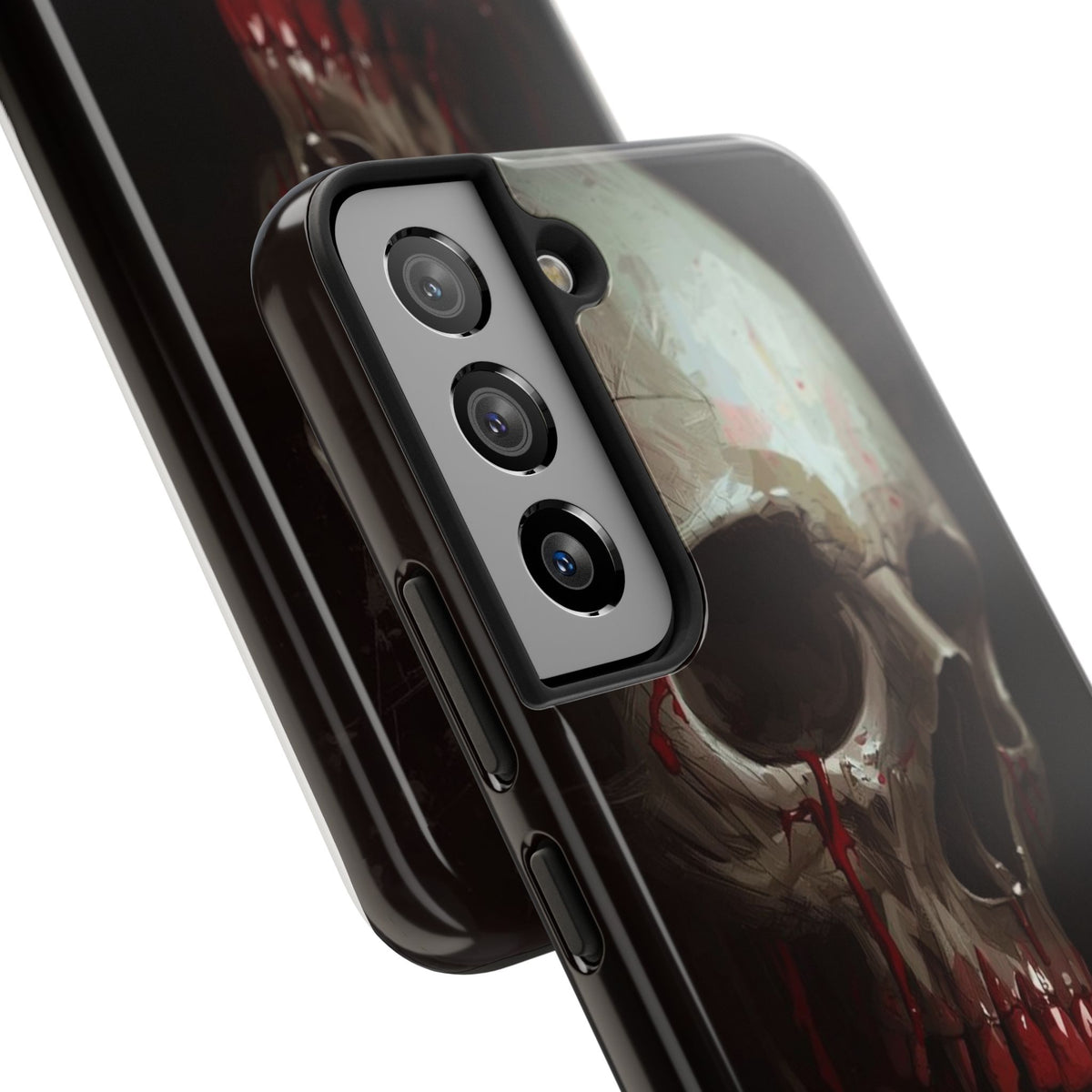 Skull Phone Case — 'Let Blood and Velvet Reign' Gothic Tough Protective Cover
