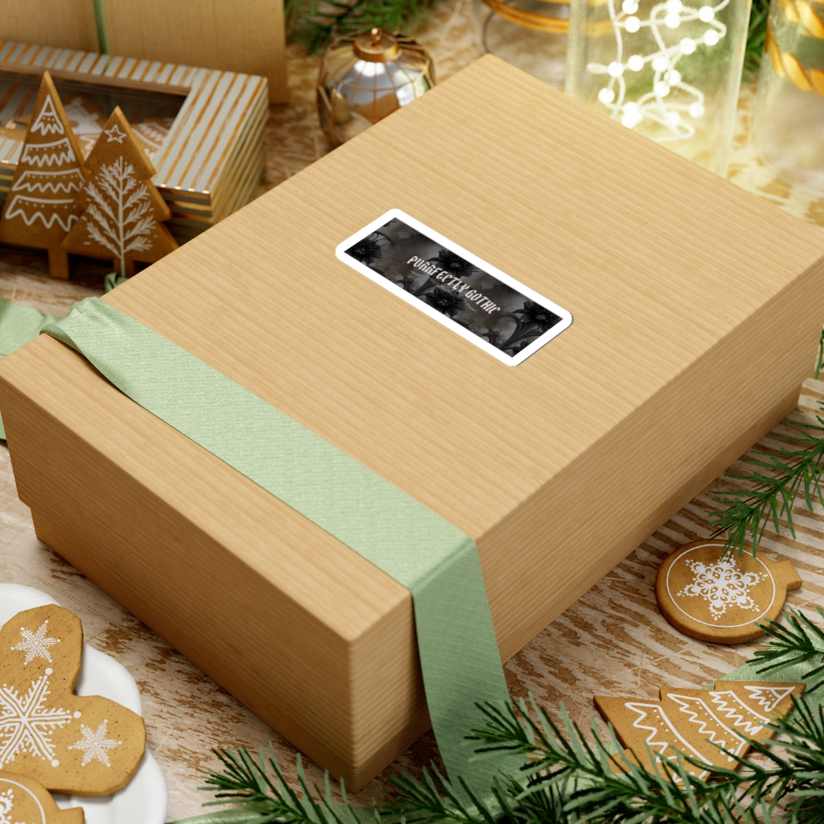 Purrfectly Gothic Kiss-Cut Sticker — Dark Floral Laptop Decal | Dark Roses | Dark esthetic stickers