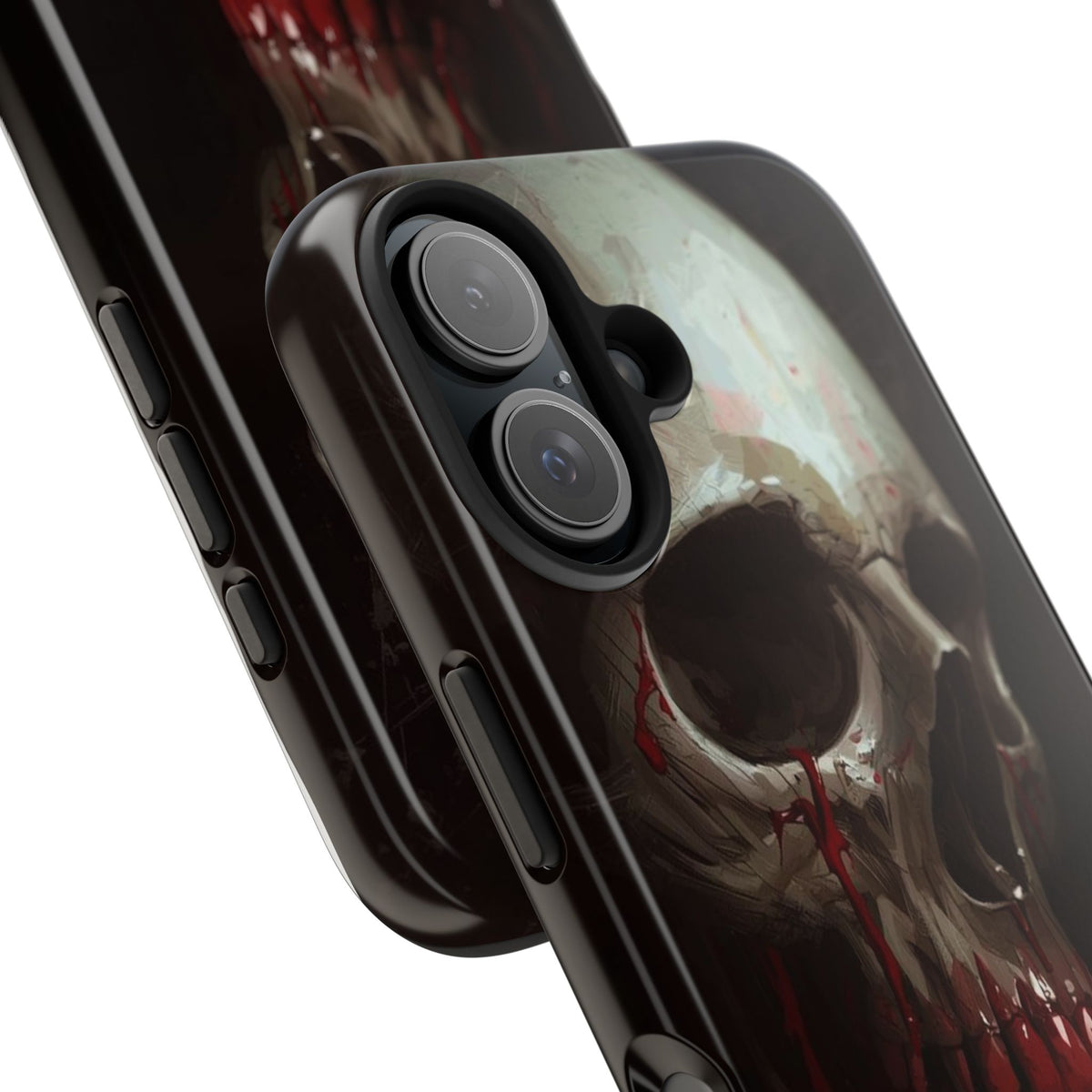 Skull Phone Case — 'Let Blood and Velvet Reign' Gothic Tough Protective Cover