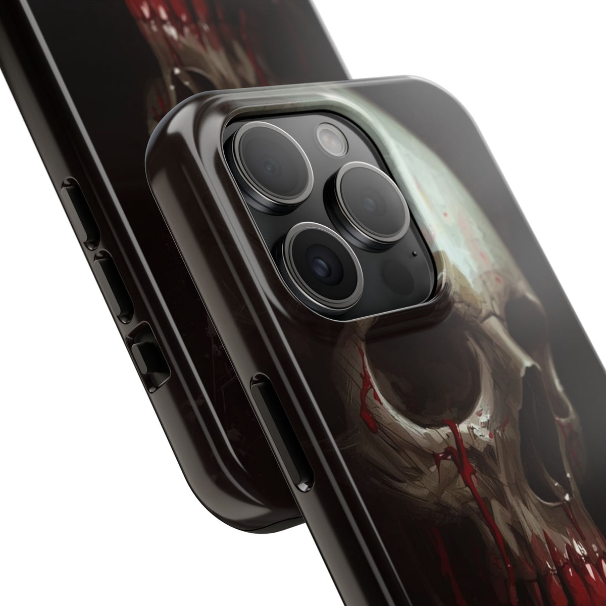 Skull Phone Case — 'Let Blood and Velvet Reign' Gothic Tough Protective Cover