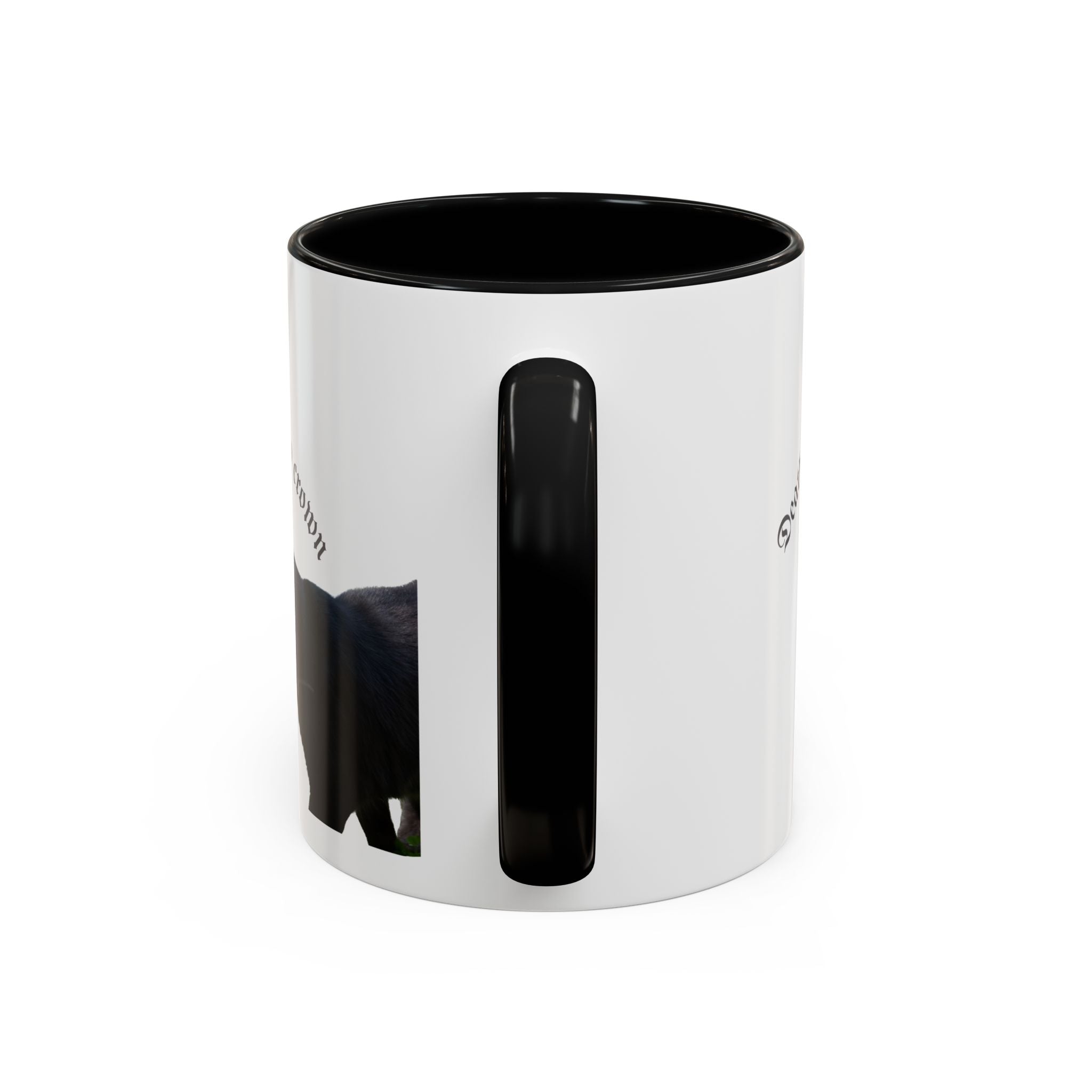 Black Cat 'Death Wears My Crown' Accent Coffee Mug — Gothic Cat Lover Gift