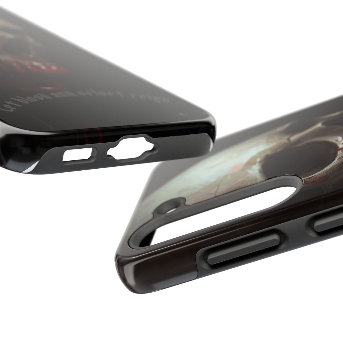 Skull Phone Case — 'Let Blood and Velvet Reign' Gothic Tough Protective Cover