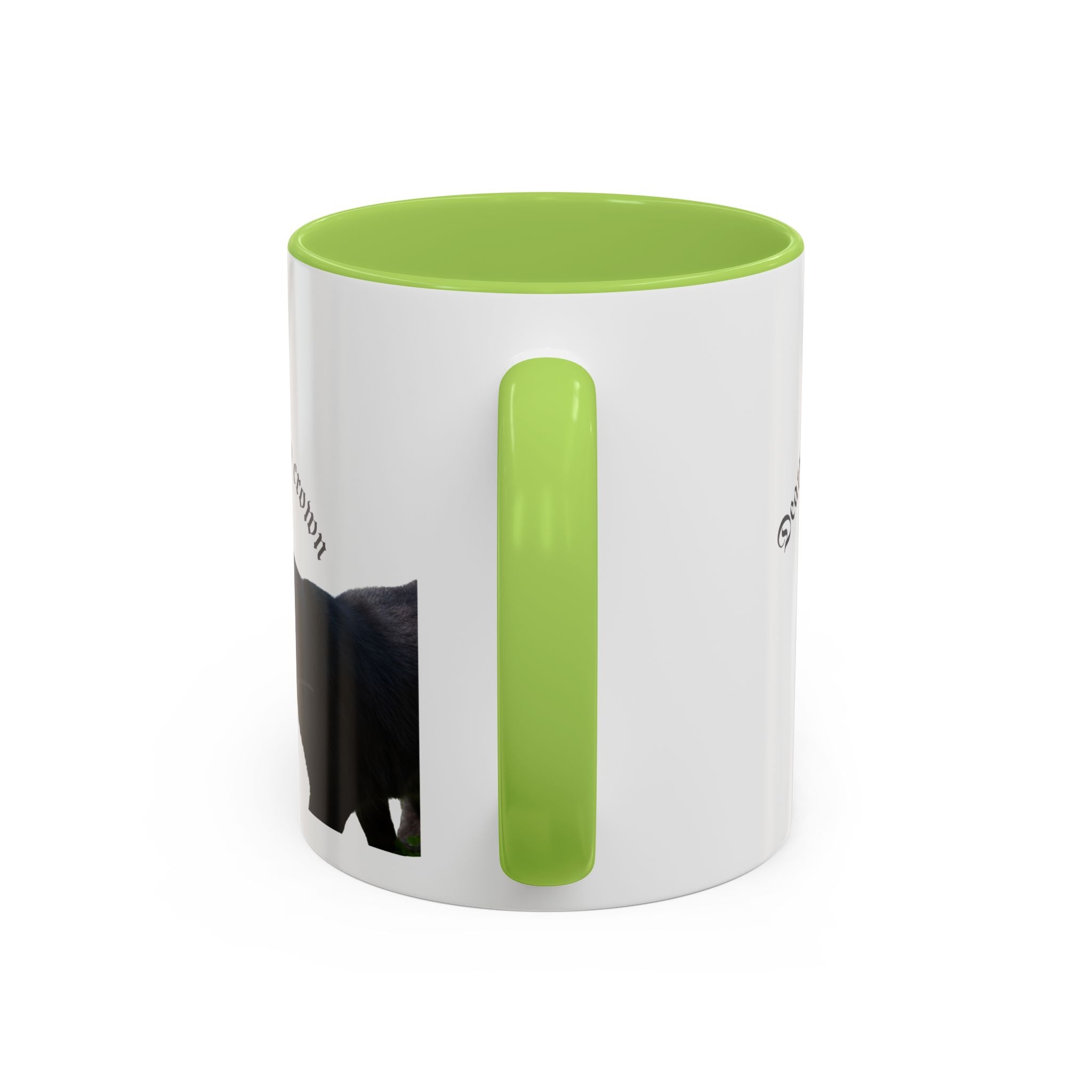 Black Cat 'Death Wears My Crown' Accent Coffee Mug — Gothic Cat Lover Gift