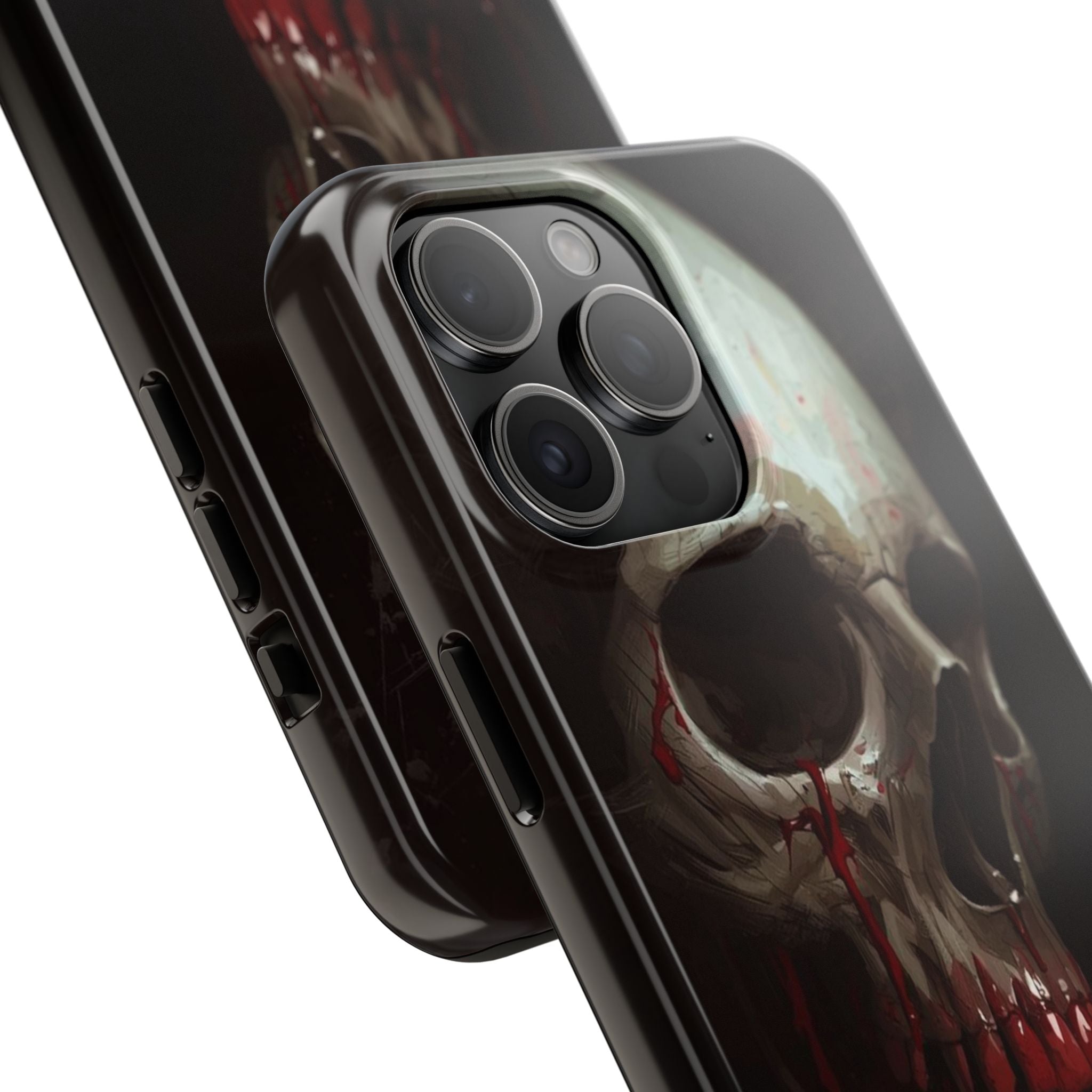 Skull Phone Case — 'Let Blood and Velvet Reign' Gothic Tough Protective Cover
