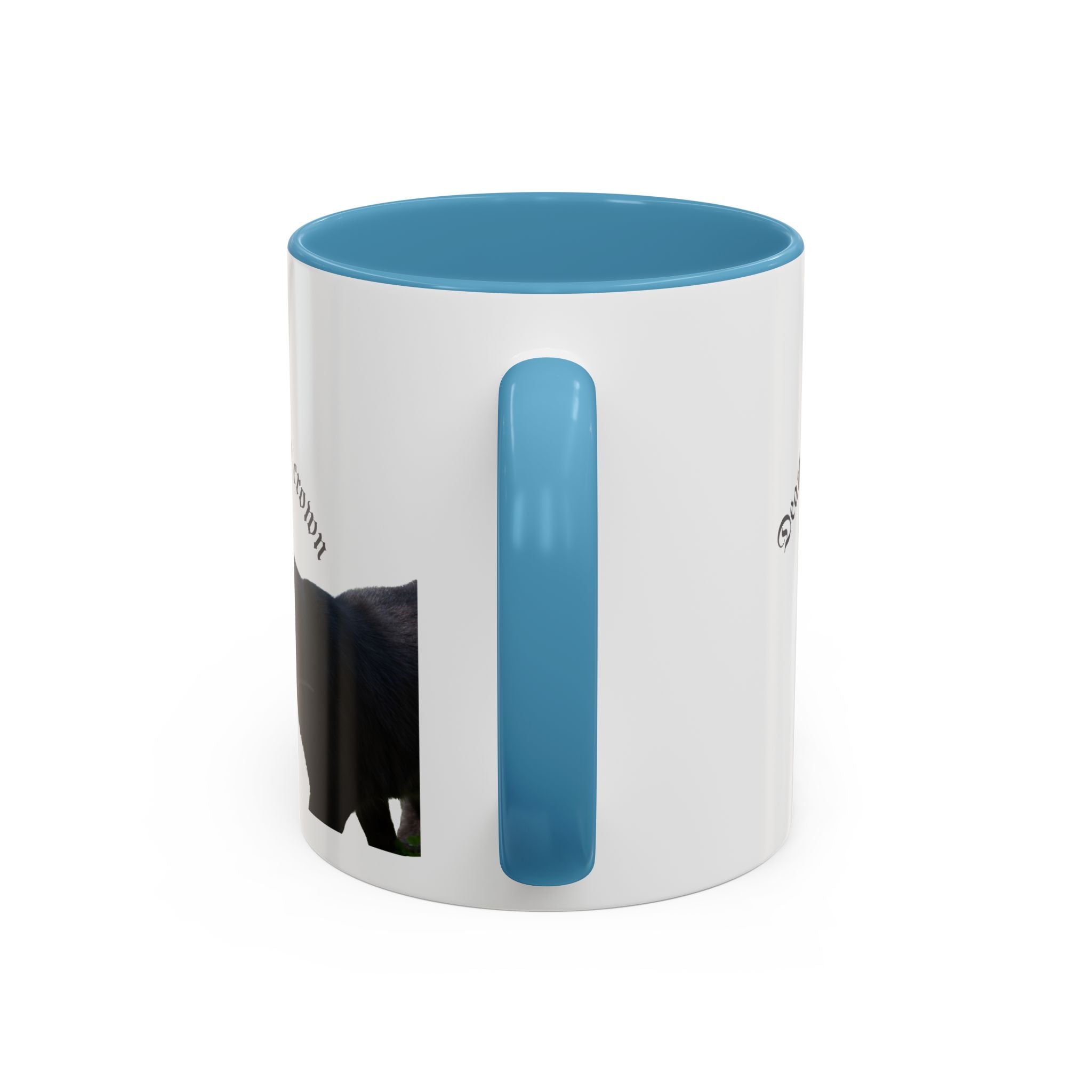 Black Cat 'Death Wears My Crown' Accent Coffee Mug — Gothic Cat Lover Gift